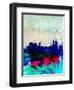 Melbourne Watercolor Skyline 2-NaxArt-Framed Art Print