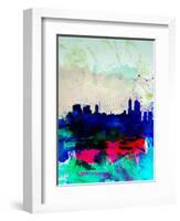 Melbourne Watercolor Skyline 2-NaxArt-Framed Art Print