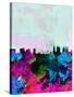 Melbourne Watercolor Skyline-NaxArt-Stretched Canvas