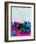 Melbourne Watercolor Skyline-NaxArt-Framed Art Print