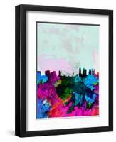 Melbourne Watercolor Skyline-NaxArt-Framed Art Print