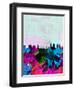 Melbourne Watercolor Skyline-NaxArt-Framed Art Print