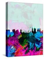 Melbourne Watercolor Skyline-NaxArt-Stretched Canvas