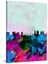 Melbourne Watercolor Skyline-NaxArt-Stretched Canvas