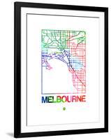 Melbourne Watercolor Street Map-NaxArt-Framed Art Print