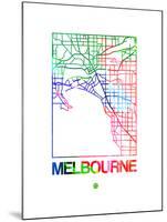 Melbourne Watercolor Street Map-NaxArt-Mounted Art Print