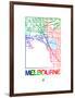 Melbourne Watercolor Street Map-NaxArt-Framed Art Print
