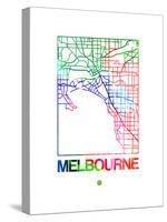 Melbourne Watercolor Street Map-NaxArt-Stretched Canvas