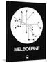 Melbourne White Subway Map-NaxArt-Stretched Canvas