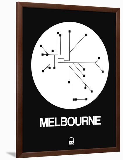 Melbourne White Subway Map-NaxArt-Framed Art Print