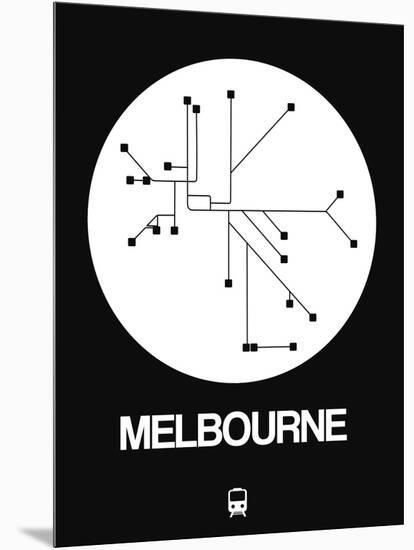 Melbourne White Subway Map-NaxArt-Mounted Art Print