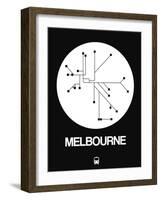 Melbourne White Subway Map-NaxArt-Framed Art Print