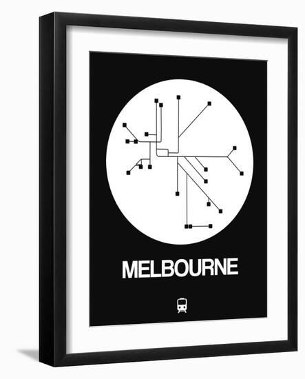 Melbourne White Subway Map-NaxArt-Framed Art Print