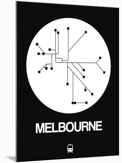 Melbourne White Subway Map-NaxArt-Mounted Art Print