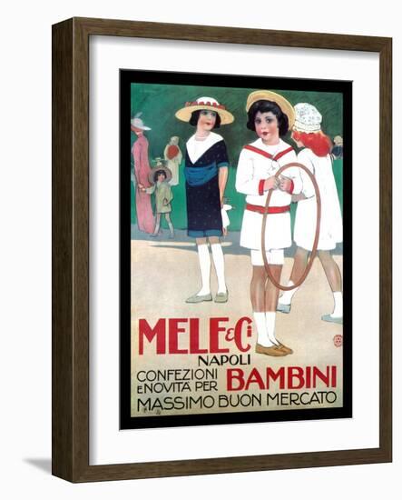 Mele Clothes for Children-Leopoldo Metlicovitz-Framed Art Print