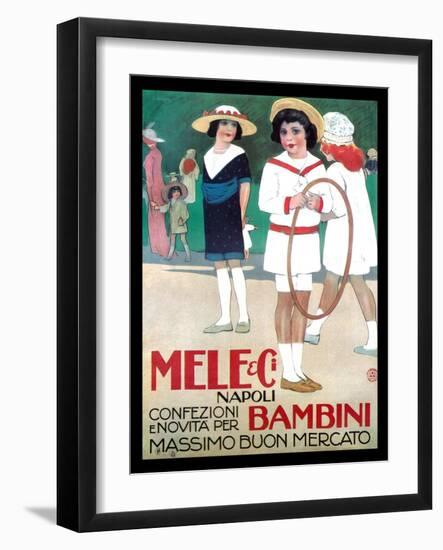 Mele Clothes for Children-Leopoldo Metlicovitz-Framed Art Print