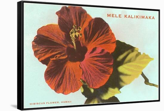 Mele Kalikimaka, Hibiscus Blossom-null-Framed Stretched Canvas