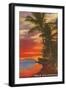 Mele Kalikimaka, Sunset on Lagoon-null-Framed Art Print