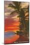 Mele Kalikimaka, Sunset on Lagoon-null-Mounted Art Print