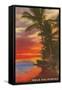 Mele Kalikimaka, Sunset on Lagoon-null-Framed Stretched Canvas