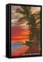 Mele Kalikimaka, Sunset on Lagoon-null-Framed Stretched Canvas