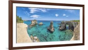 Melendugno, province of Lecce, Salento, Apulia, Italy. The Faraglioni in Torre Sant'Andrea-ClickAlps-Framed Photographic Print