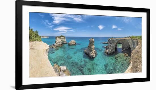 Melendugno, province of Lecce, Salento, Apulia, Italy. The Faraglioni in Torre Sant'Andrea-ClickAlps-Framed Photographic Print