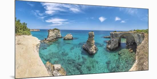 Melendugno, province of Lecce, Salento, Apulia, Italy. The Faraglioni in Torre Sant'Andrea-ClickAlps-Mounted Photographic Print