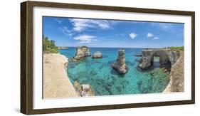 Melendugno, province of Lecce, Salento, Apulia, Italy. The Faraglioni in Torre Sant'Andrea-ClickAlps-Framed Photographic Print