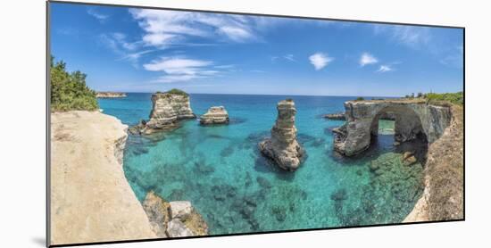 Melendugno, province of Lecce, Salento, Apulia, Italy. The Faraglioni in Torre Sant'Andrea-ClickAlps-Mounted Photographic Print