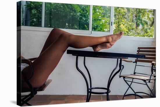 Melina-Sebastian Black-Stretched Canvas