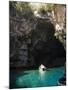 Melisani Lake in Cave Where Roof Collapsed in an Earthquake, Kefalonia, Ionian Islands, Greece-R H Productions-Mounted Photographic Print