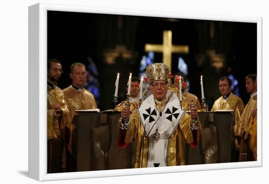 Melkite (Greek Catholic) liturgy in Paris cathedral, France-Godong-Framed Photographic Print