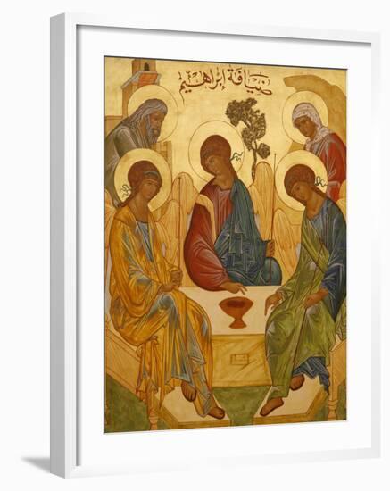 Melkite Icon of Abraham's Trinity, Nazareth, Galilee, Israel, Middle East-Godong-Framed Photographic Print