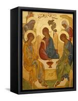 Melkite Icon of Abraham's Trinity, Nazareth, Galilee, Israel, Middle East-Godong-Framed Stretched Canvas
