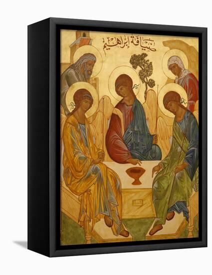 Melkite Icon of Abraham's Trinity, Nazareth, Galilee, Israel, Middle East-Godong-Framed Stretched Canvas