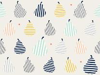 Cute Colorful Abstract Pear Fruit with Stripes Line Art on Smooth Background Design Pattern Seamles-mellomello-Art Print