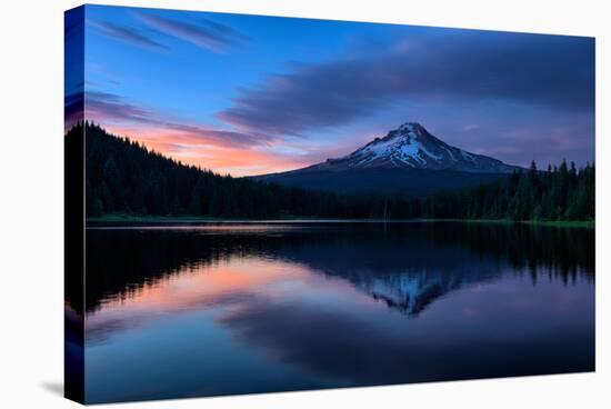 Mellow Evening at Trillium Lake Reflection, Summer Mount Hood Oregon-Vincent James-Stretched Canvas