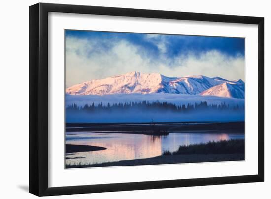 Mellow Misty Morning at Continental Divide, Yellowstone National Park, Wyoming-Vincent James-Framed Photographic Print