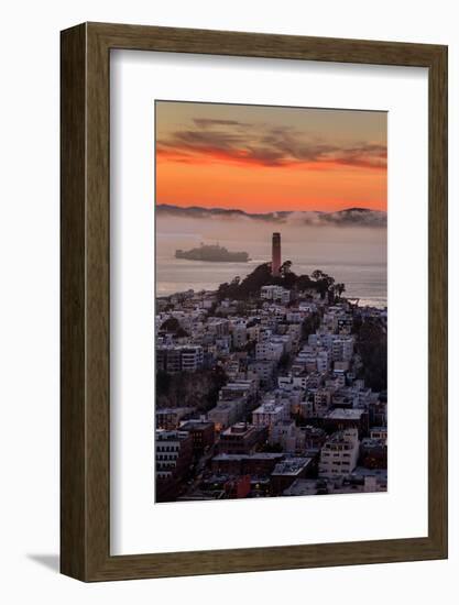 Mellow Sunset at Coit Tower, San Francisco California-Vincent James-Framed Photographic Print