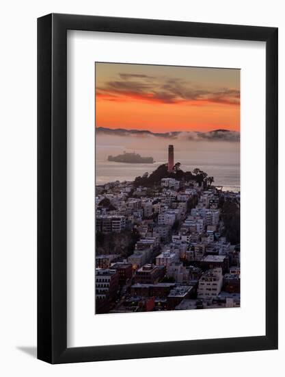 Mellow Sunset at Coit Tower, San Francisco California-Vincent James-Framed Photographic Print