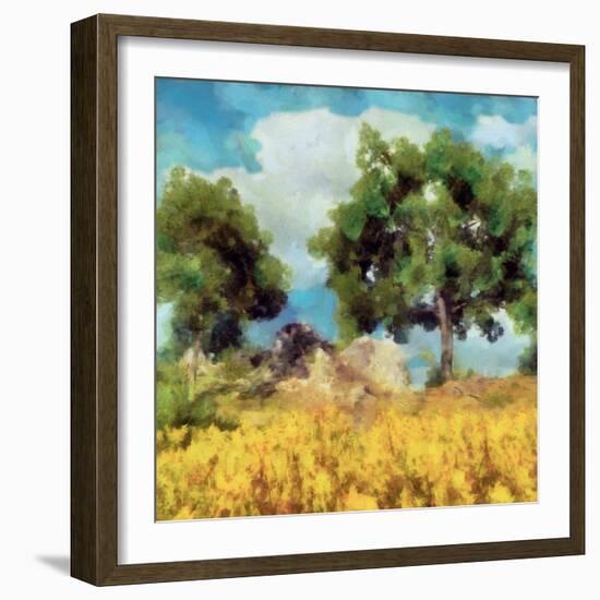 Mellow Yellow Landscape I-Alonzo Saunders-Framed Art Print