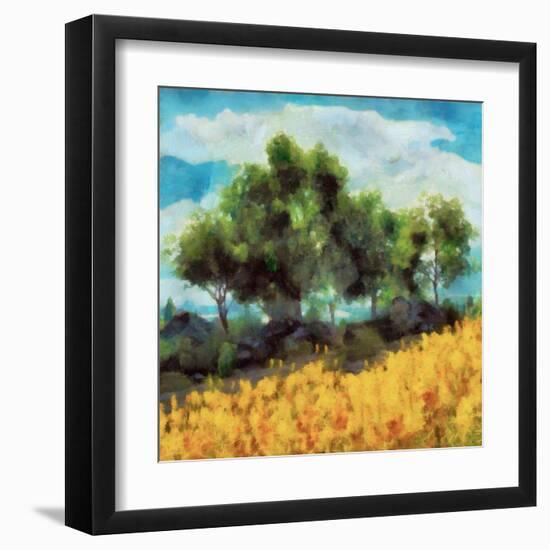 Mellow Yellow Landscape II-Alonzo Saunders-Framed Art Print