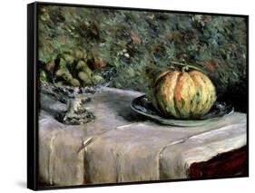 Melon and Fruit Bowl with Figs, 1880-82-Gustave Caillebotte-Framed Stretched Canvas