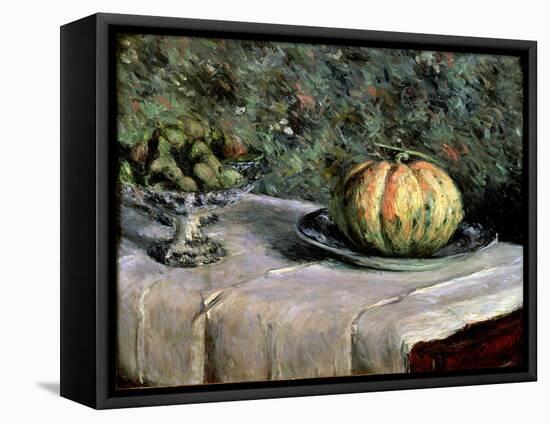 Melon and Fruit Bowl with Figs, 1880-82-Gustave Caillebotte-Framed Stretched Canvas