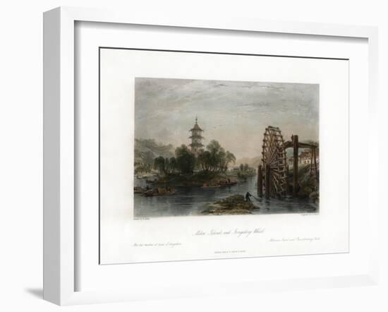 Melon Islands, and Irrigating Wheel, China, C1840-Henry Adlard-Framed Giclee Print