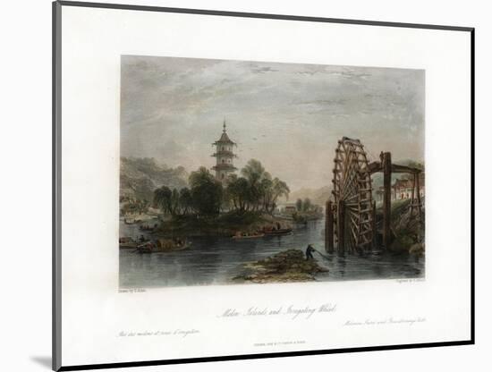 Melon Islands, and Irrigating Wheel, China, C1840-Henry Adlard-Mounted Giclee Print