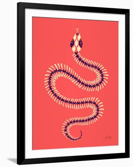 Melon Snake Skeleton-Cat Coquillette-Framed Art Print