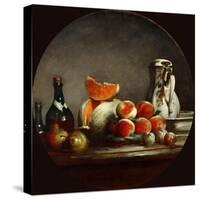 Melons, Pears, Peaches and Plums, or the Cut Melon-Jean-Baptiste Simeon Chardin-Stretched Canvas