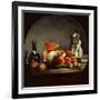 Melons, Pears, Peaches and Plums, or the Cut Melon-Jean-Baptiste Simeon Chardin-Framed Giclee Print